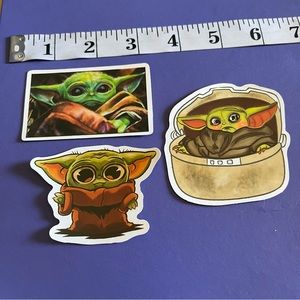 Baby Yoda Grogu Disney Star Wars The Mandalorian 3 Sticker Pack